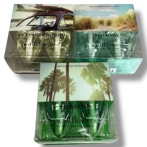 Bath and Body Works Set of 6 Wallflower Refills Beach Fresh Theme Palms Ocean